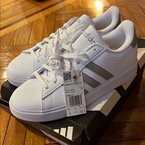 Adidas Grand Court 2.0 White and Gray Shoes